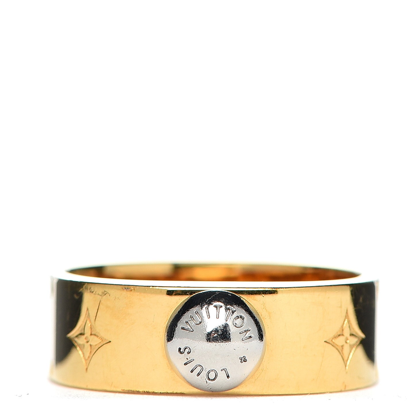 Brass Monogram Engraved Nanogram Ring S Gold