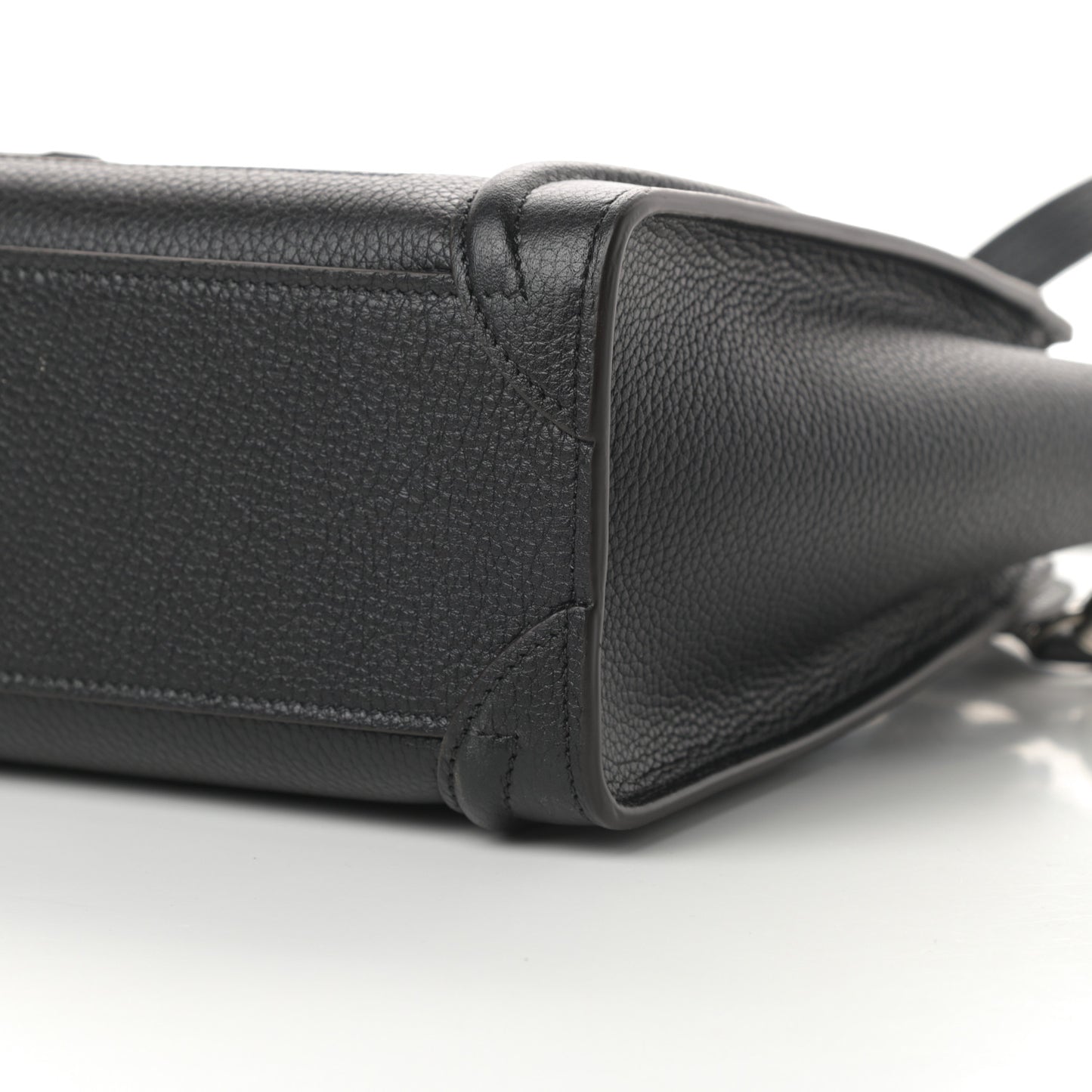 Drummed Calfskin Nano Luggage Black