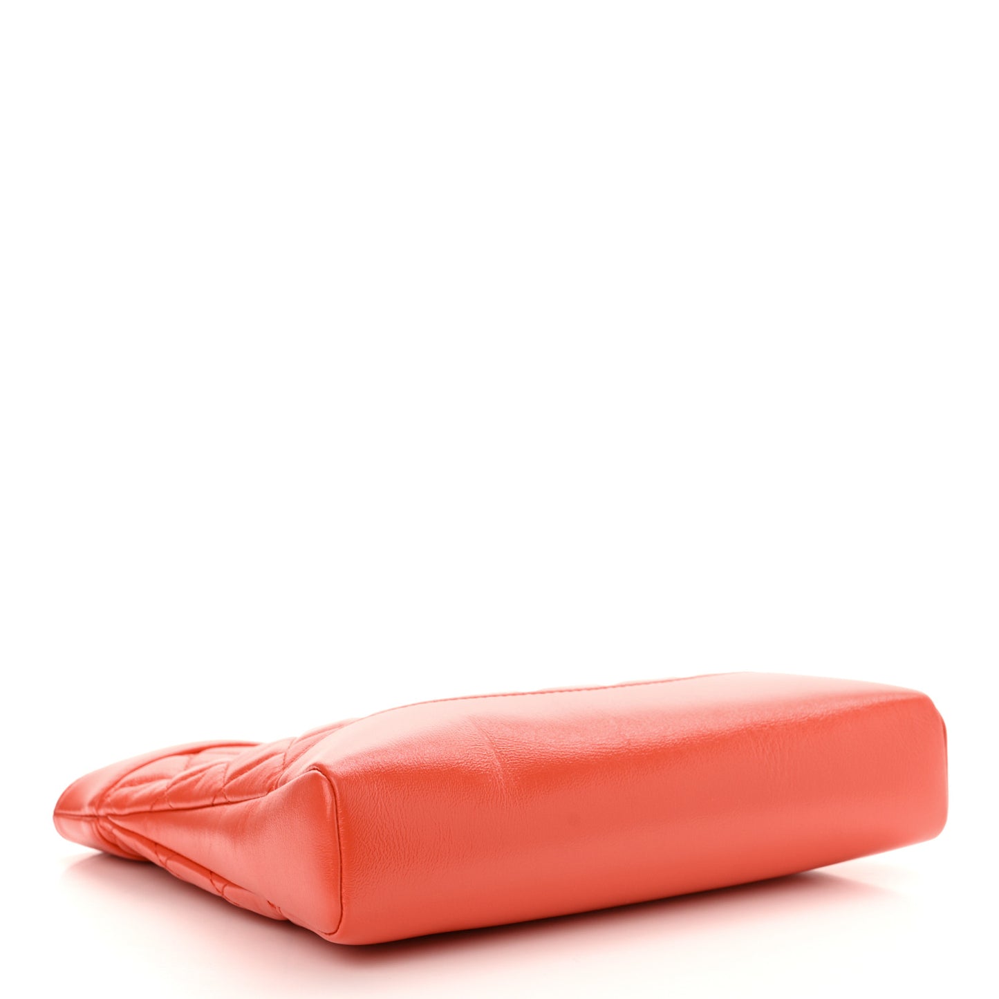 Shiny Lambskin Quilted Mini 31 Shopping Bag Orange