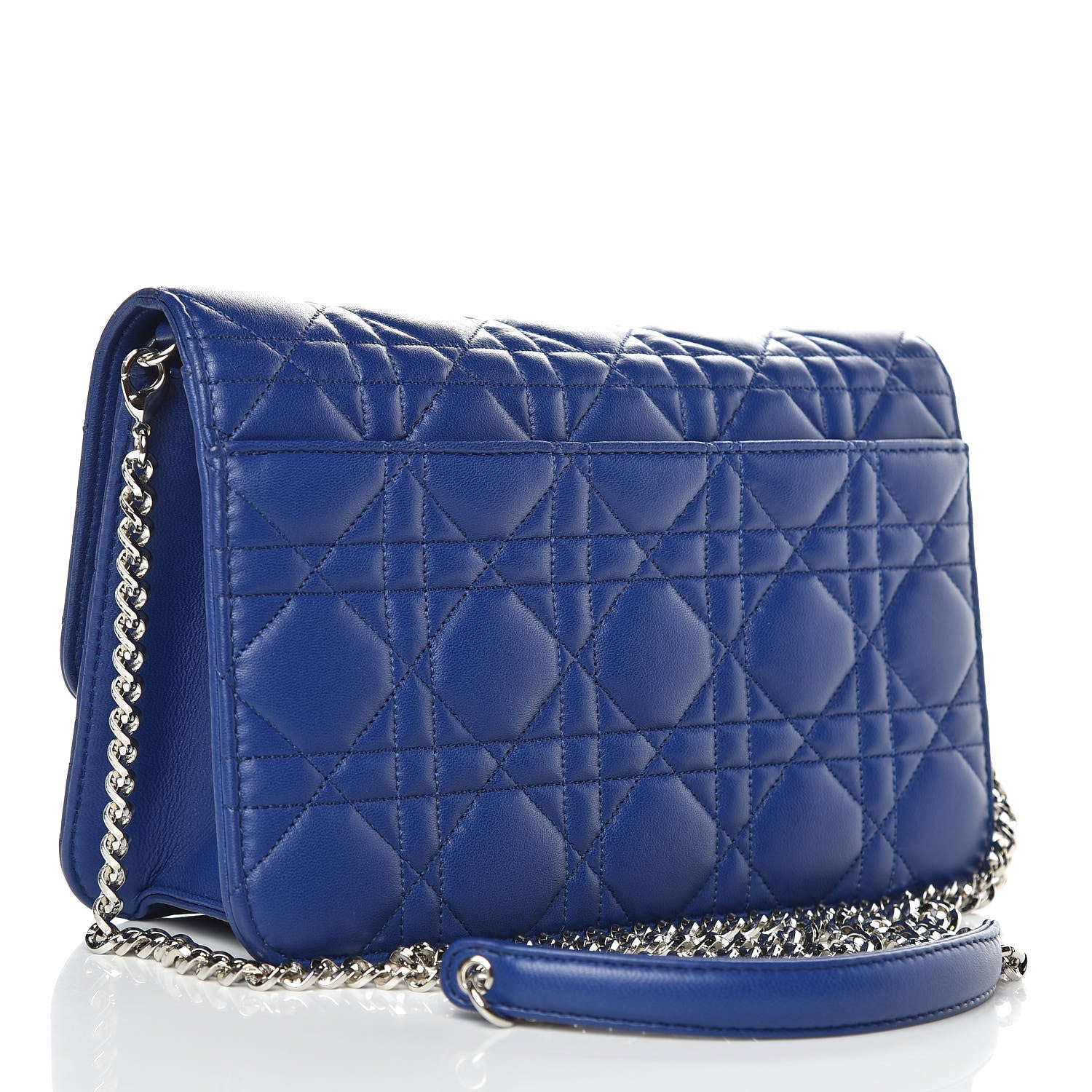 Christian Dior Lambskin Cannage Miss Dior Promenade Pouch Blue 3 of 9