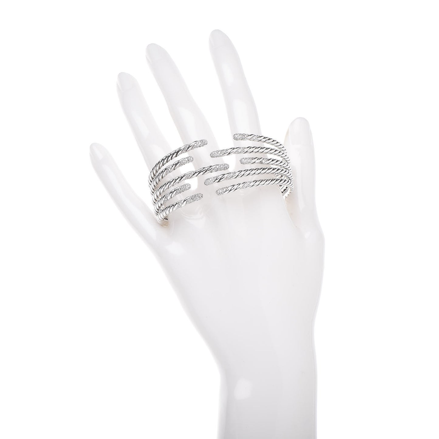 Sterling Silver Diamond 5-Row Open Willow Bracelet