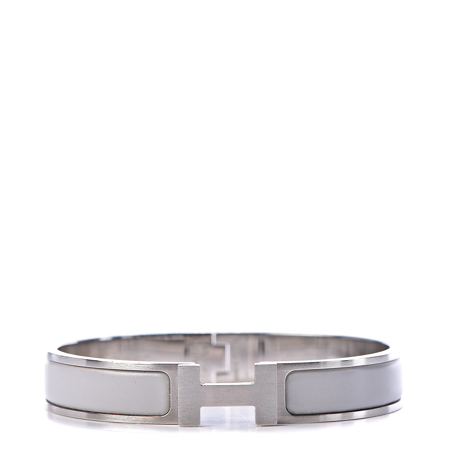 Hermes Matte Enamel Narrow Clic Clac HH Bracelet GM Gris Clair 1 of 7