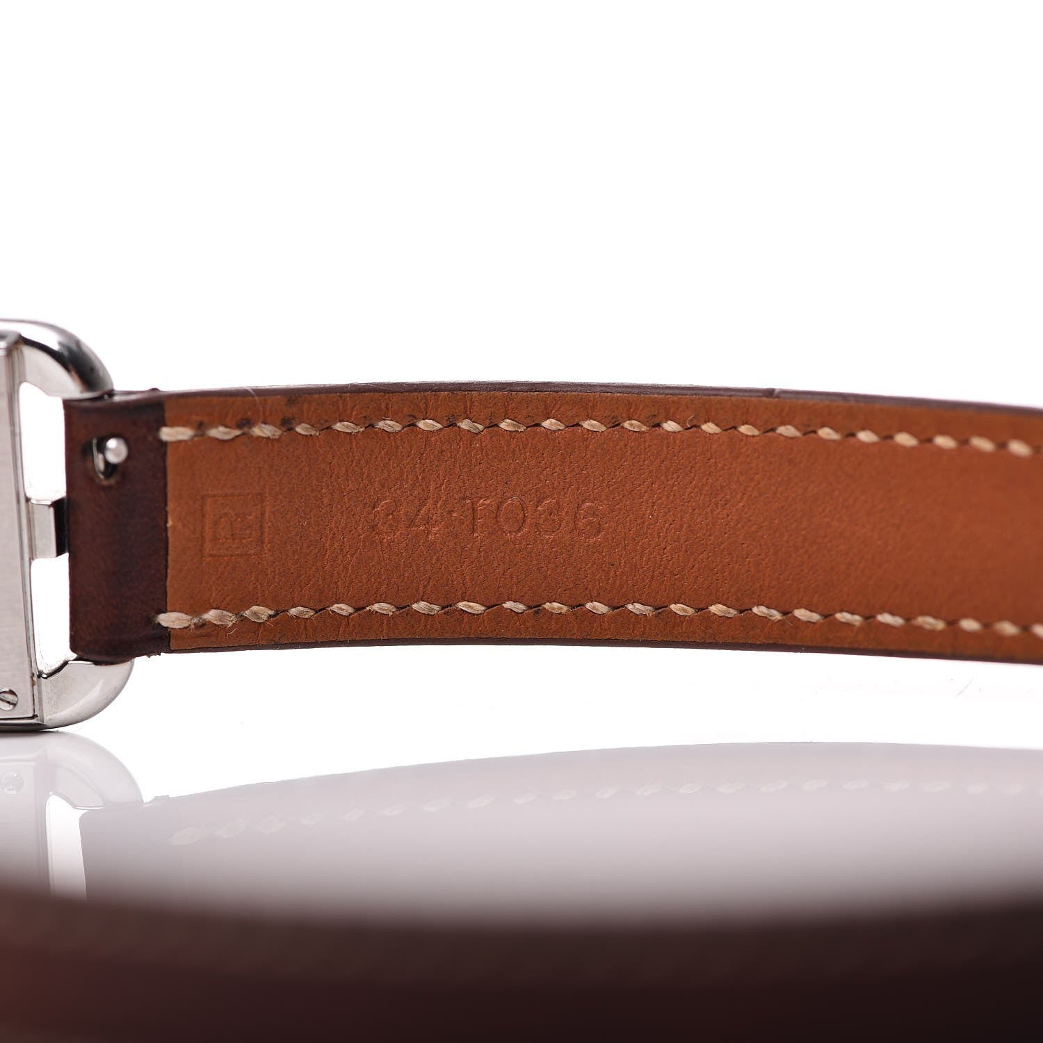 Hermes Stainless Steel Barenia 23mm Cape Cod Double Tour Quartz Watch Fauve 11 of 13
