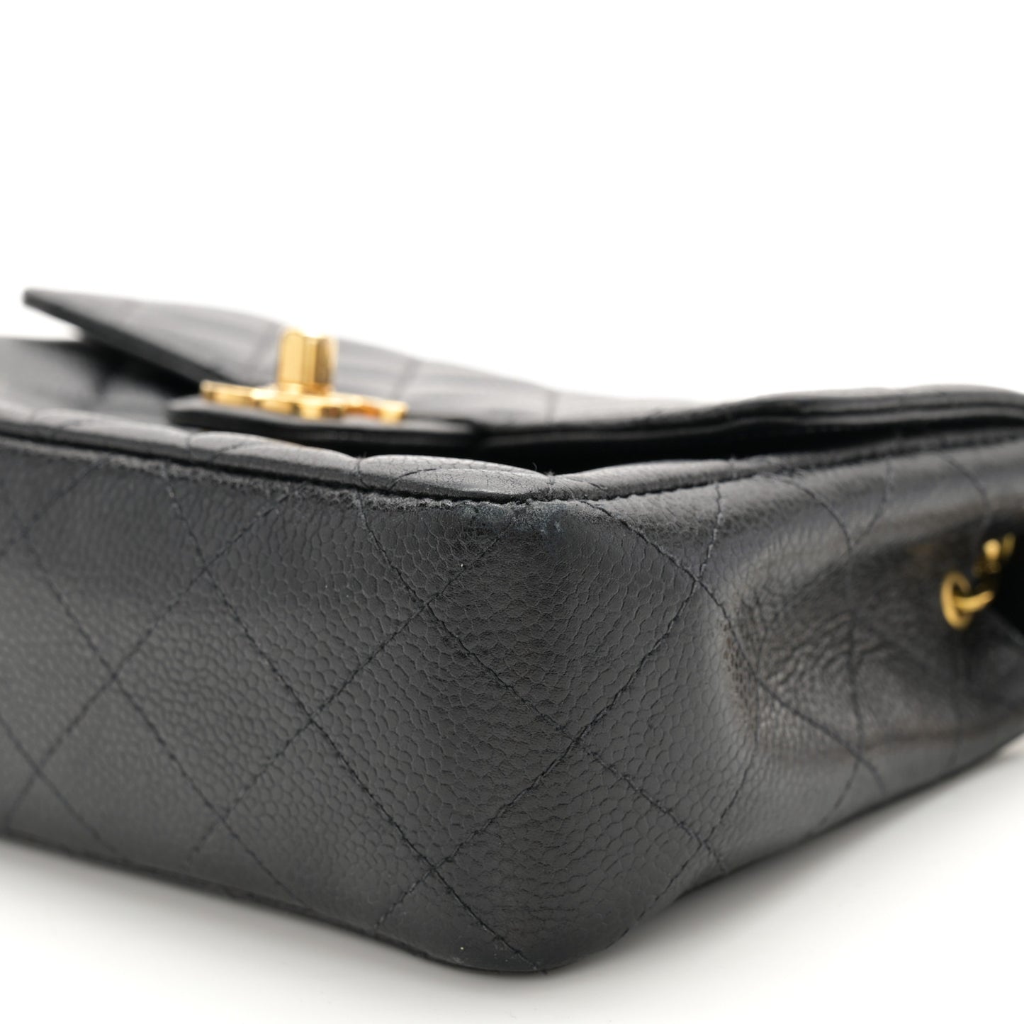 Caviar Quilted Mini Square Flap Black