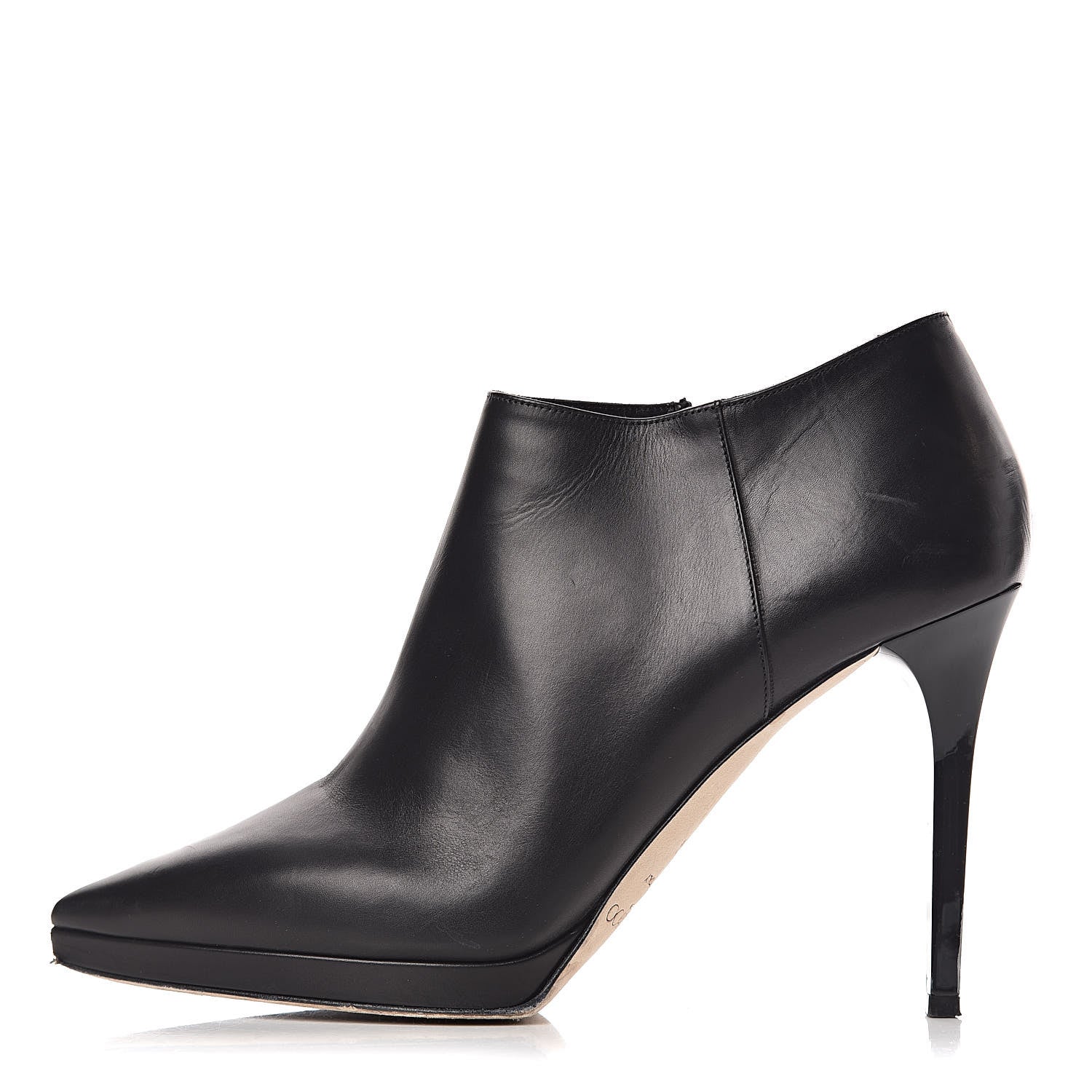 Jimmy Choo Shiny Grainy Lambskin Lindsey 100 Ankle Boots 40.5 Black 1 of 11