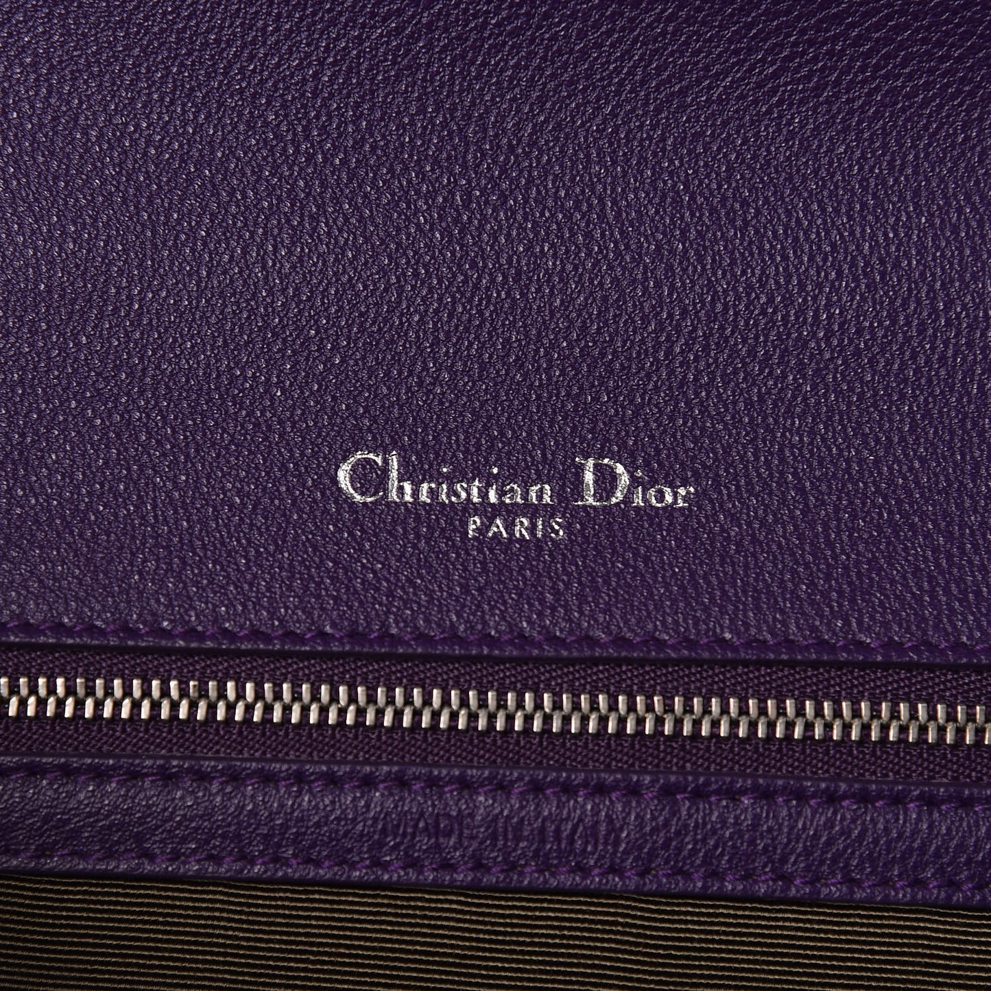 Grained Calfskin Medium Diorama Flap Bag Purple