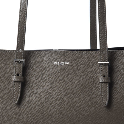 Saint Laurent Grained Calfskin Large Shopping Tote Warm Taupe Black 9 of 9