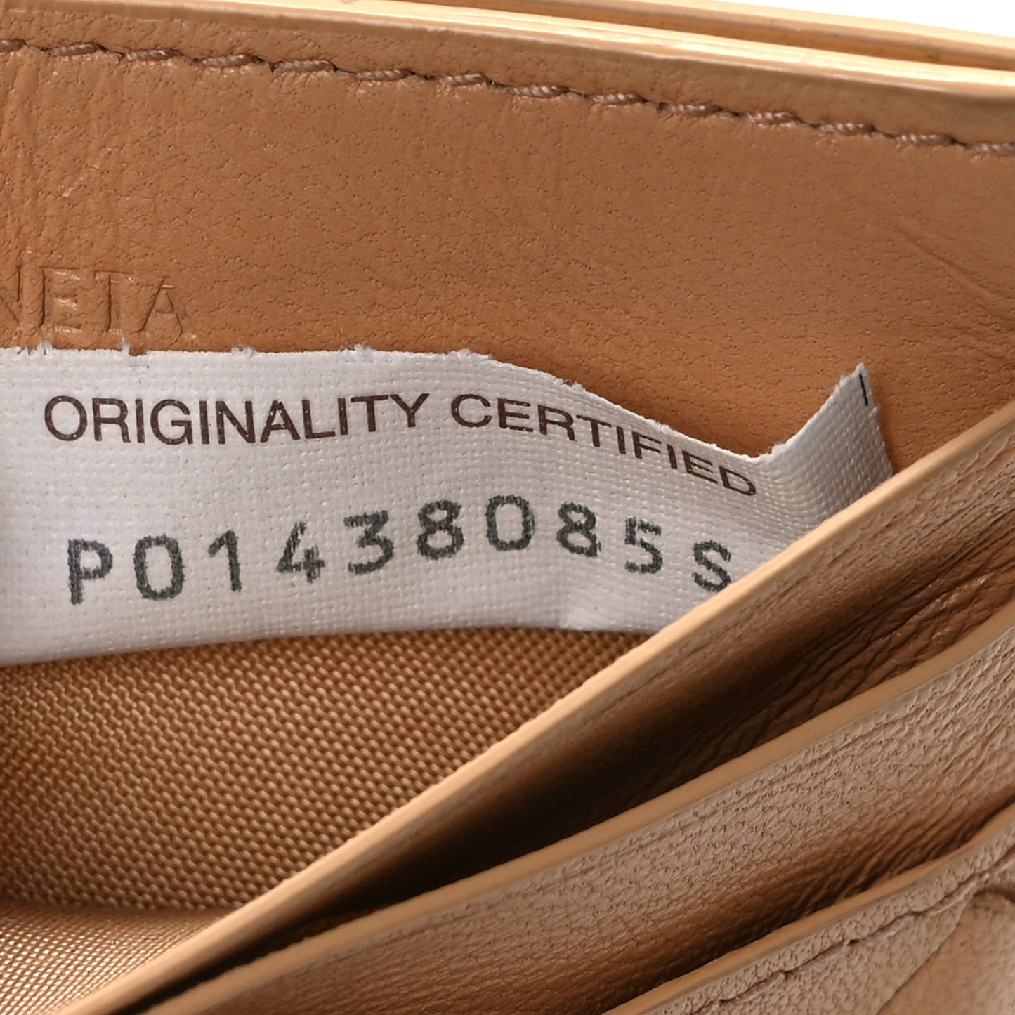 Nappa Intrecciato Card Case Camel