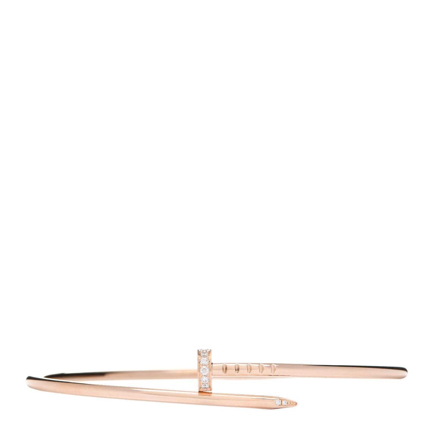 Cartier 18K Pink Gold Diamond Small Juste Un Clou Bracelet 19 1 of 4