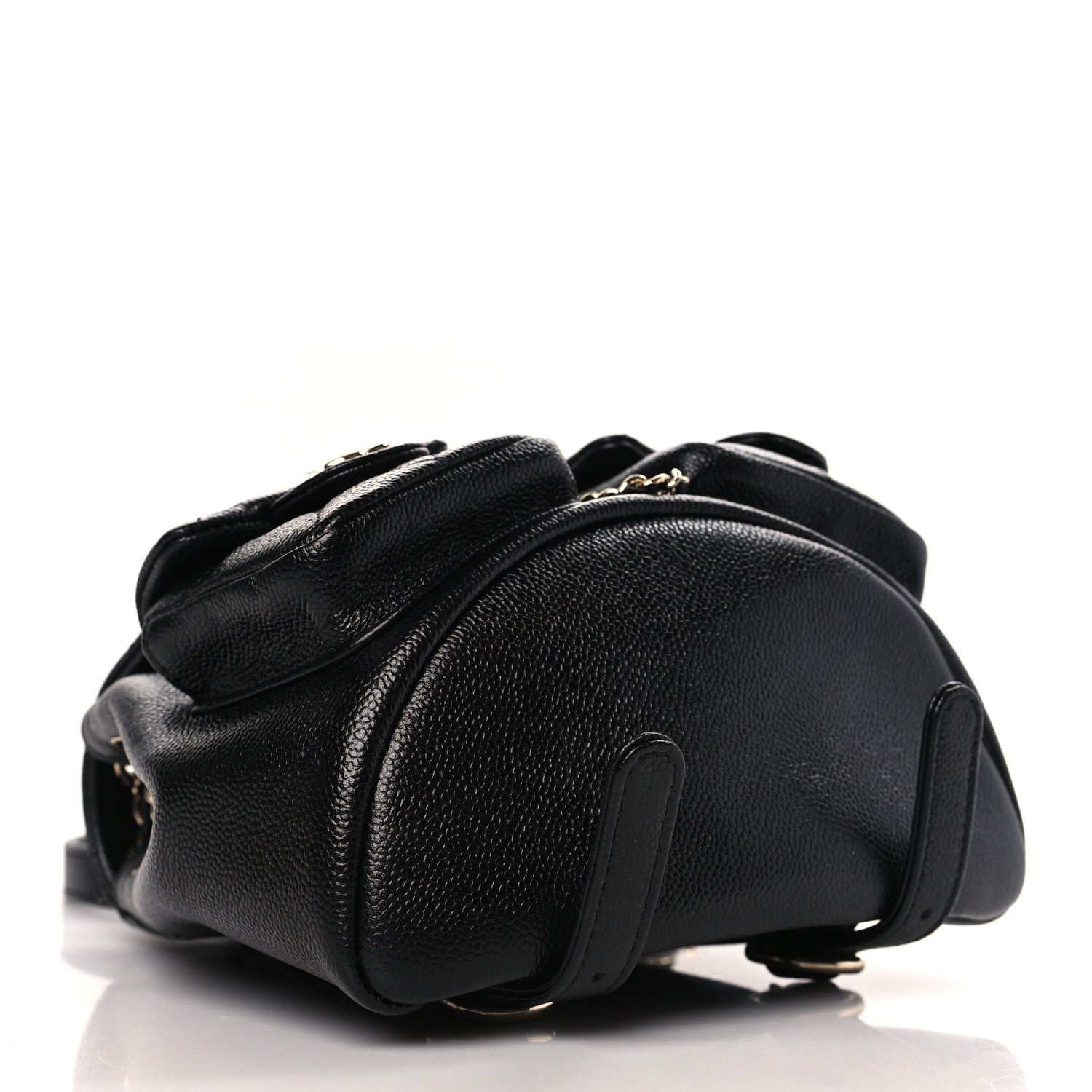 Chanel Shiny Caviar Quilted Small Duma Pockets Drawstring Backpack Black 4 of 10