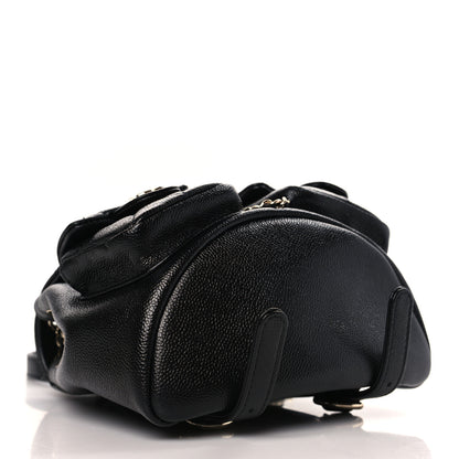 Chanel Shiny Caviar Quilted Small Duma Pockets Drawstring Backpack Black 4 of 10