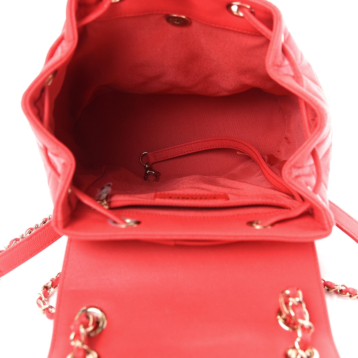 Caviar Quilted Backpack Red