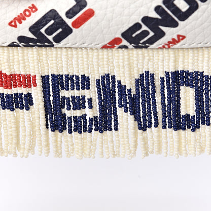 Fendi X FILA Calfskin F is Fendi Mania Fringe Mini Mon Tresor Bucket Bag White 16 of 16