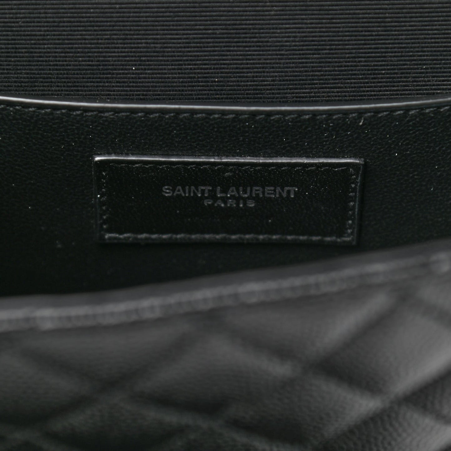 Grain De Poudre Textured Mixed Matelasse Triquilt Small Monogram Satchel Black