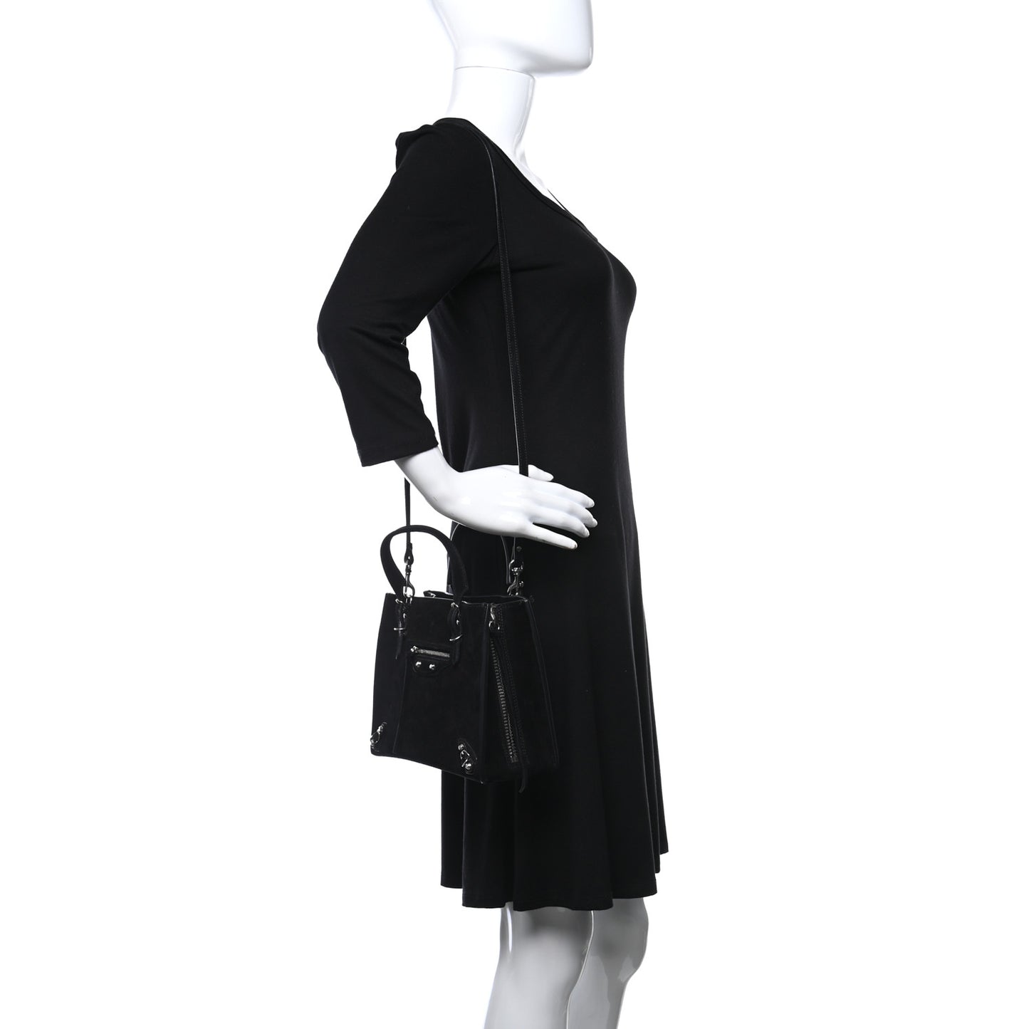 Calfskin Papier Mini A4 Tote Black