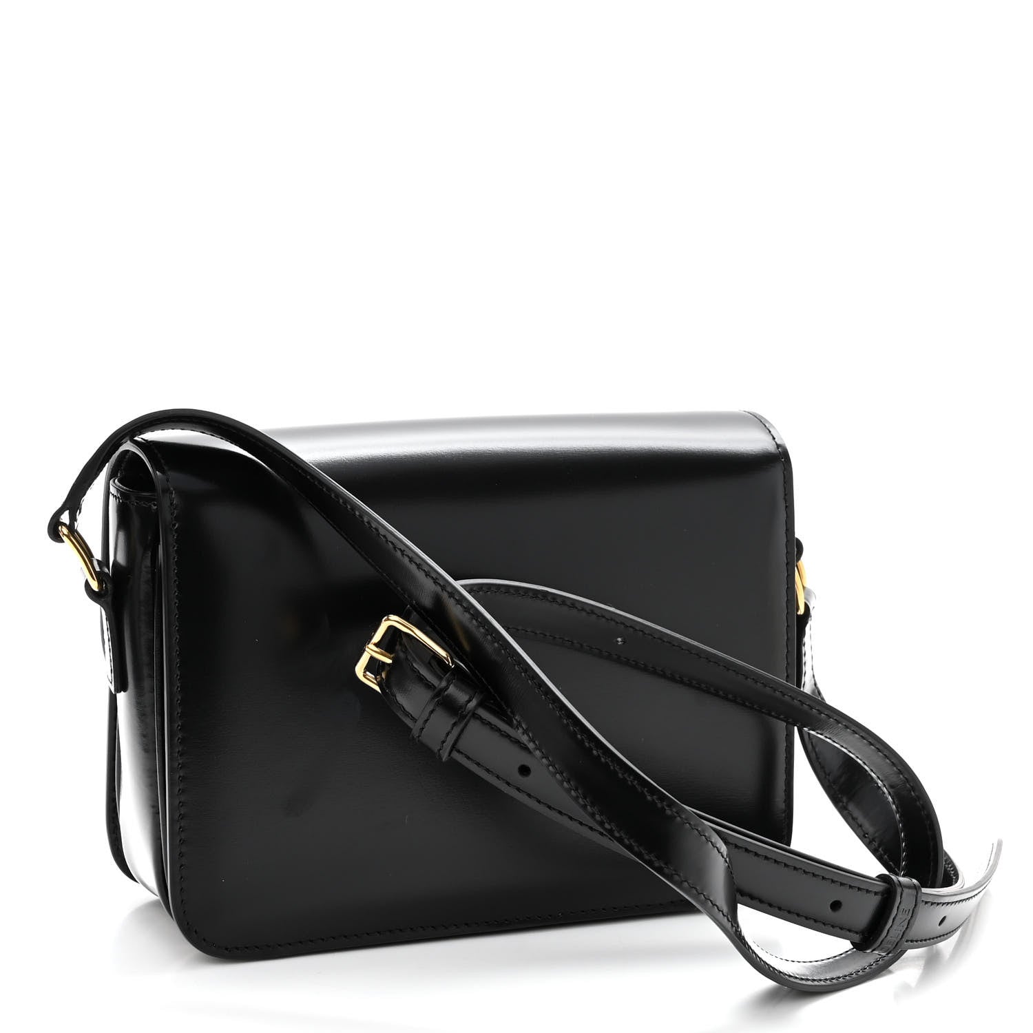 Celine Shiny Calfskin Teen Triomphe Black 3 of 10