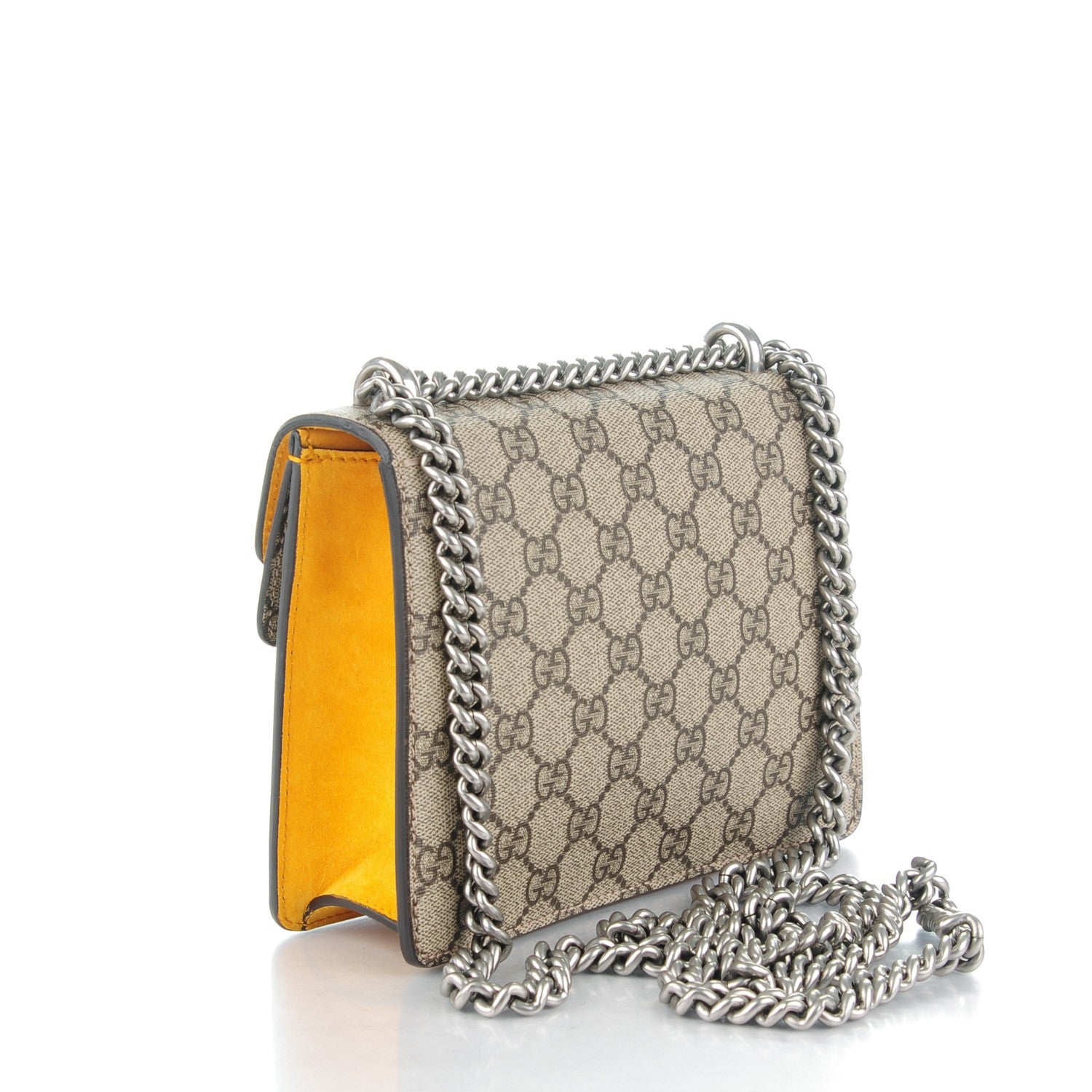 Gucci GG Supreme Monogram Mini Dionysus Shoulder Bag Yellow 3 of 7