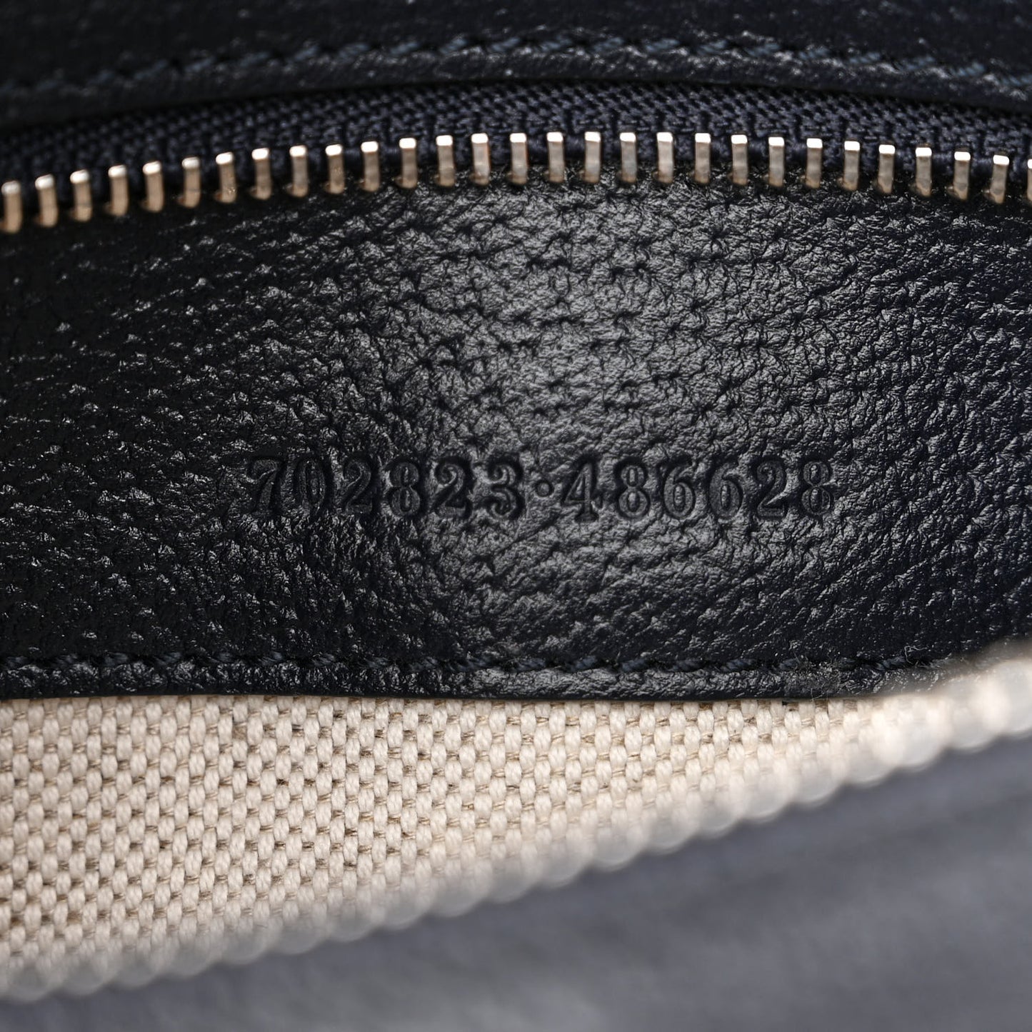 GG Supreme Monogram Textured Calfskin Web Large Attache Shoulder Bag Beige Blue