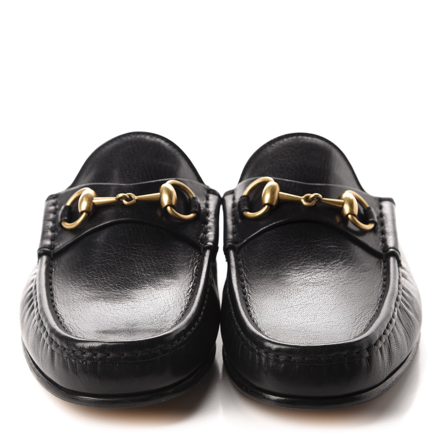 Gucci Goatskin Mens Horsebit Slippers 8 Black 2 of 9