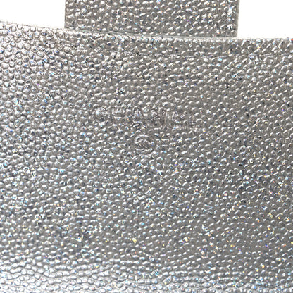 Chanel Glittered Metallic Caviar Quilted Large Flap Wallet Silver 6 of 8