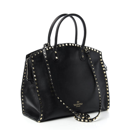 Valentino Garavani Vitello Rockstud Dome Shopper Black 3 of 10