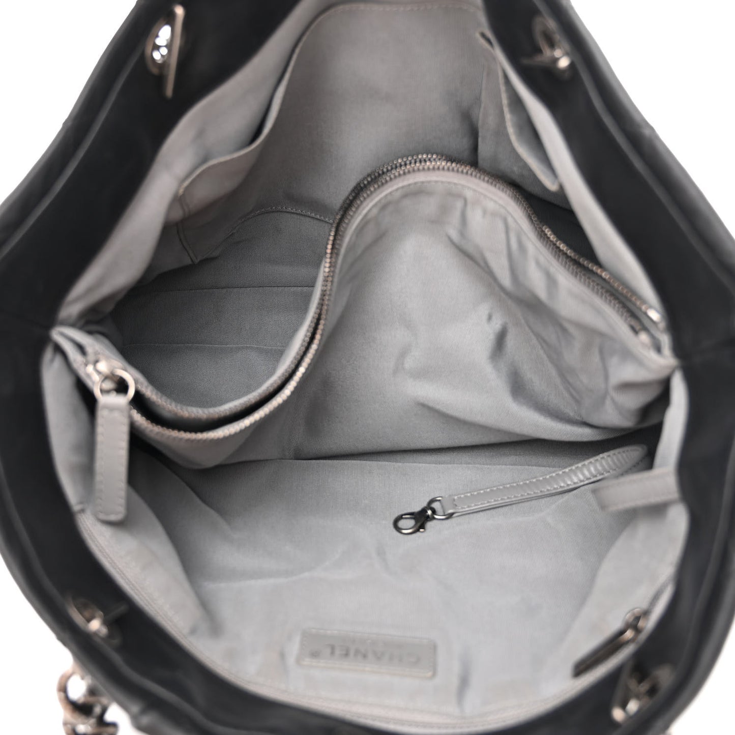 Calfskin Quilted Large Coco Pleats Tote Black