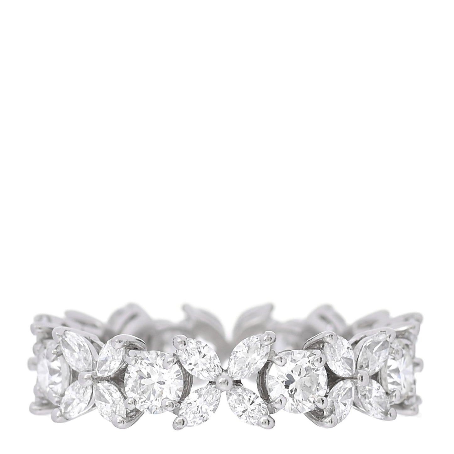 Platinum Diamond Victoria Alternating Band Ring 50 5.5