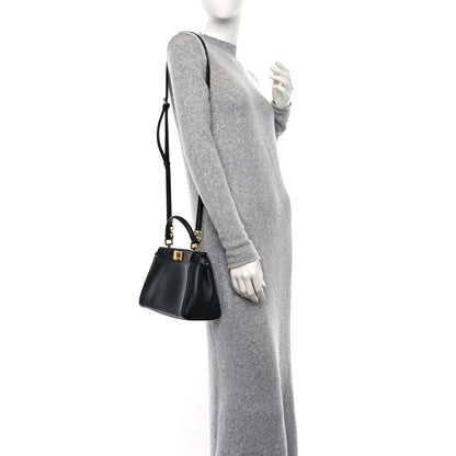 Fendi Nappa Mini Peekaboo Iconic Satchel Black 2 of 10