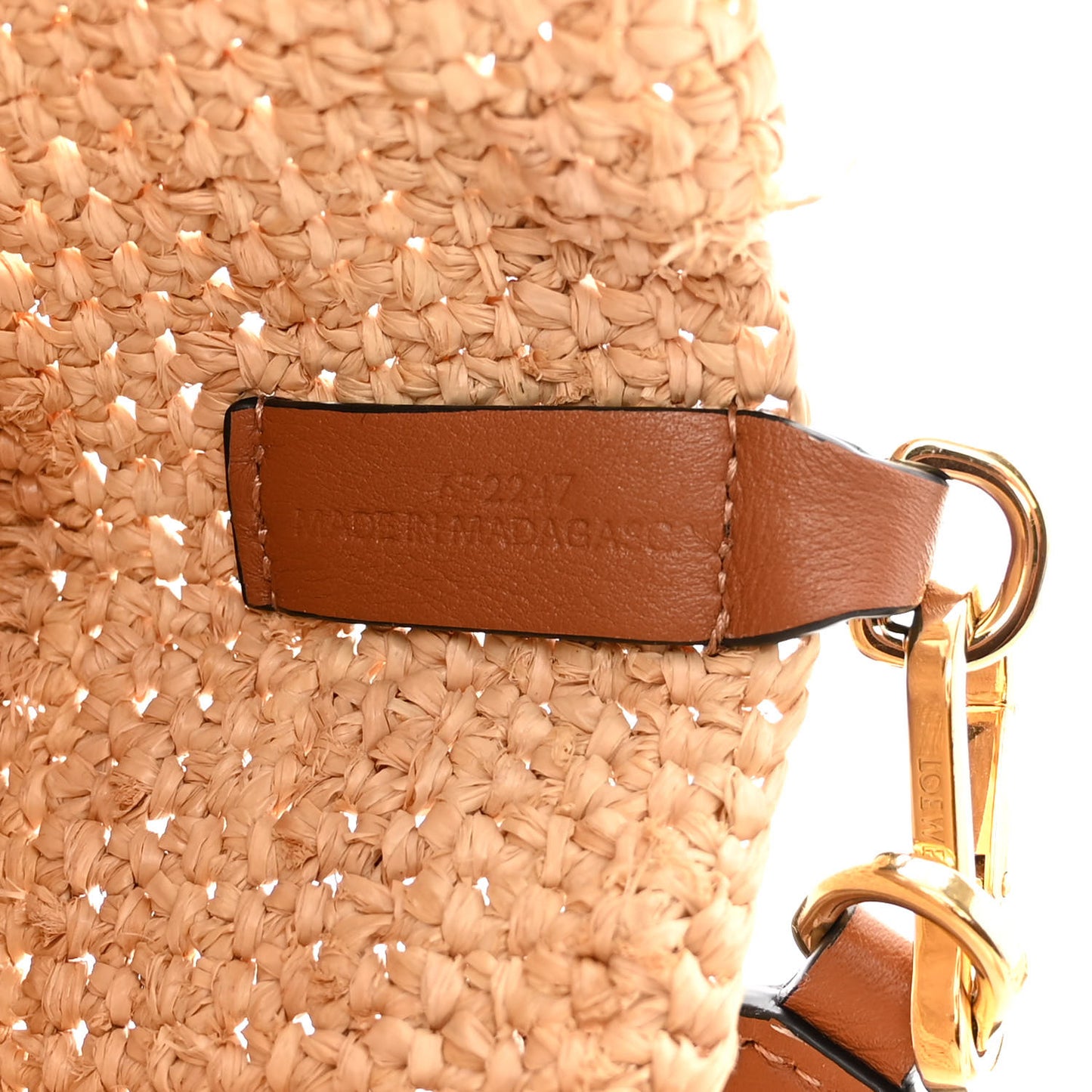 Raffia Mini Slit Tote Bag Natural Tan