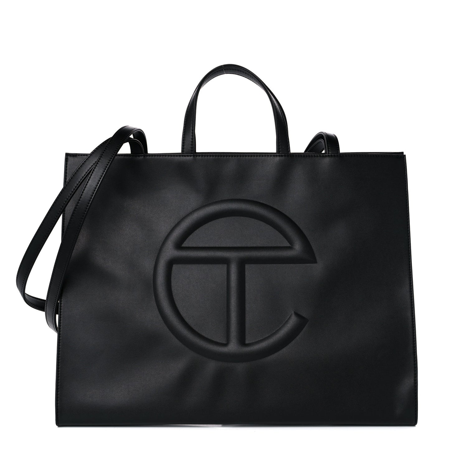 Vegan Leather Large Shopping Bag Black