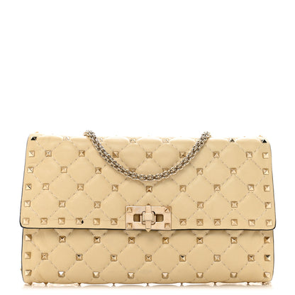 Valentino Garavani Nappa Rockstud Spike Wallet on Chain Light Ivory 1 of 12