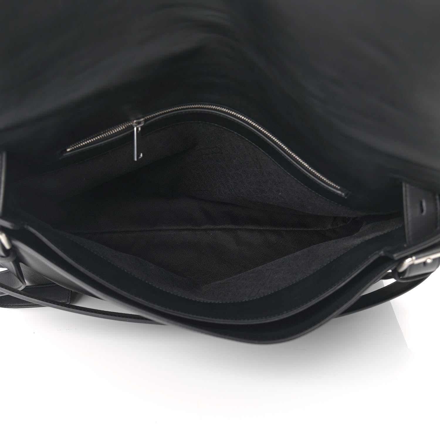 Bottega Veneta Textured Calfskin Messenger Crossbody Bag Black 5 of 9
