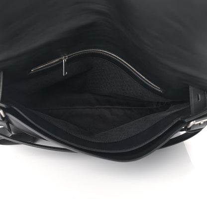 Bottega Veneta Textured Calfskin Messenger Crossbody Bag Black 5 of 9