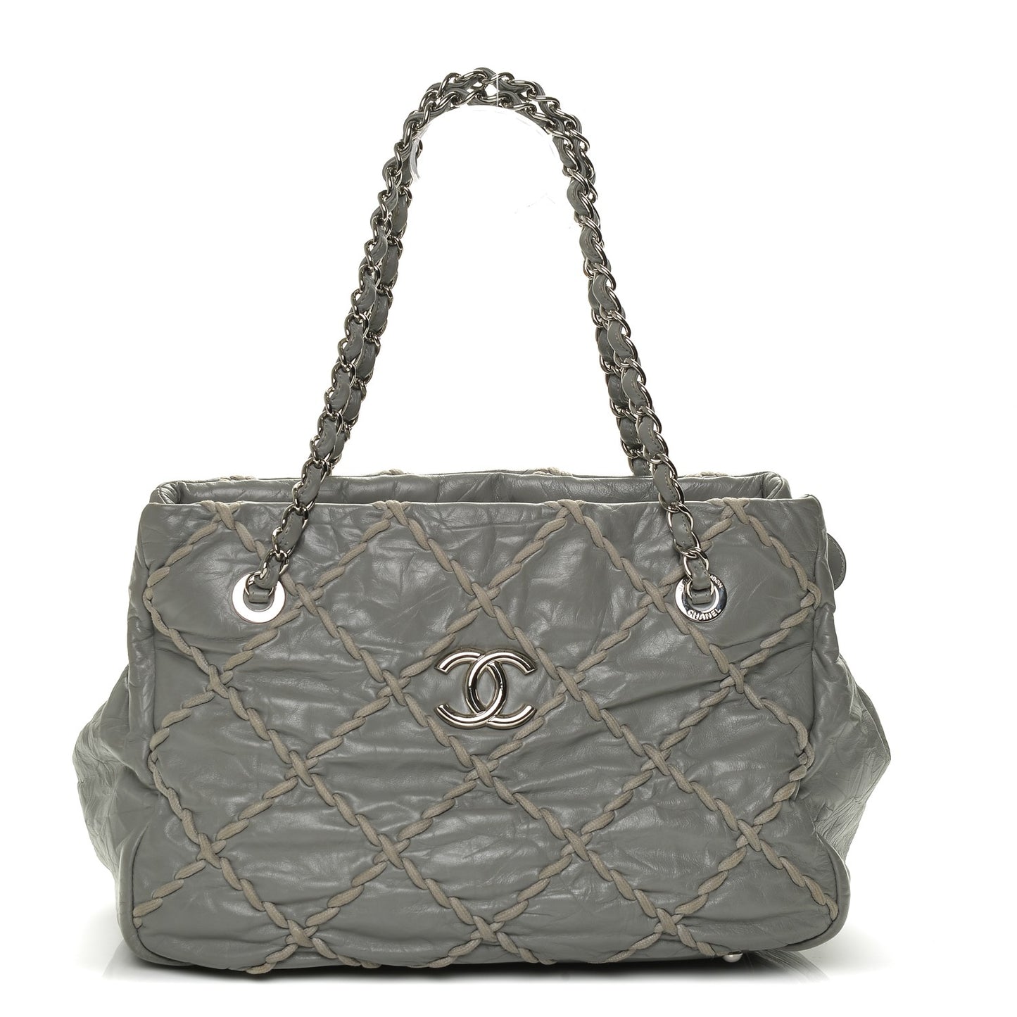 Calfskin Ultra Stitch Tote Grey
