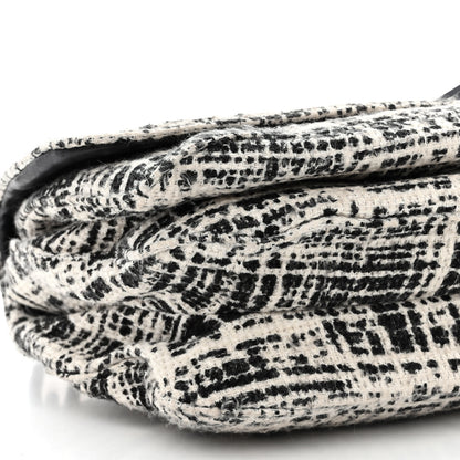Prada Tela Tweed Chain Shoulder Bag White Black 11 of 12