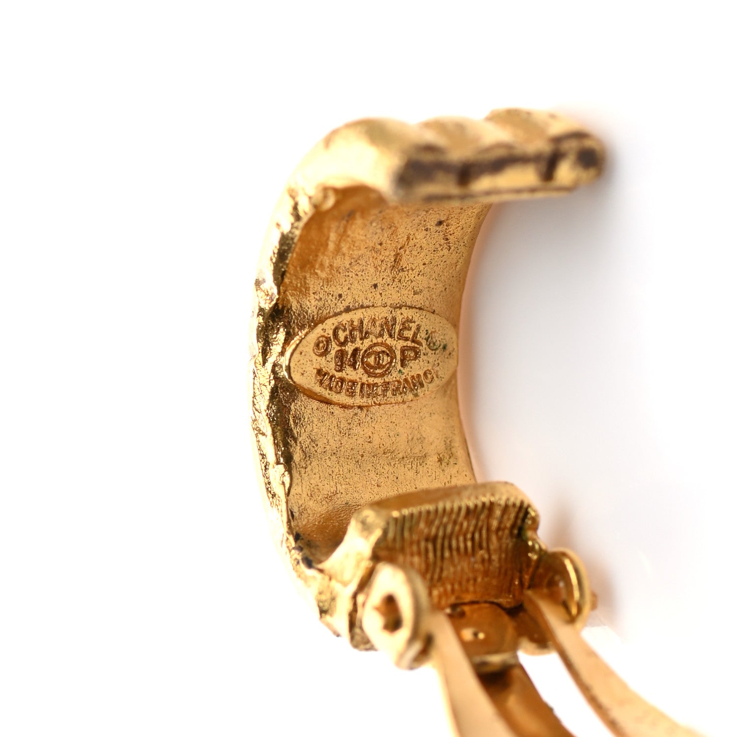 Chanel CC Cross Clip On Earrings Gold 4 of 4