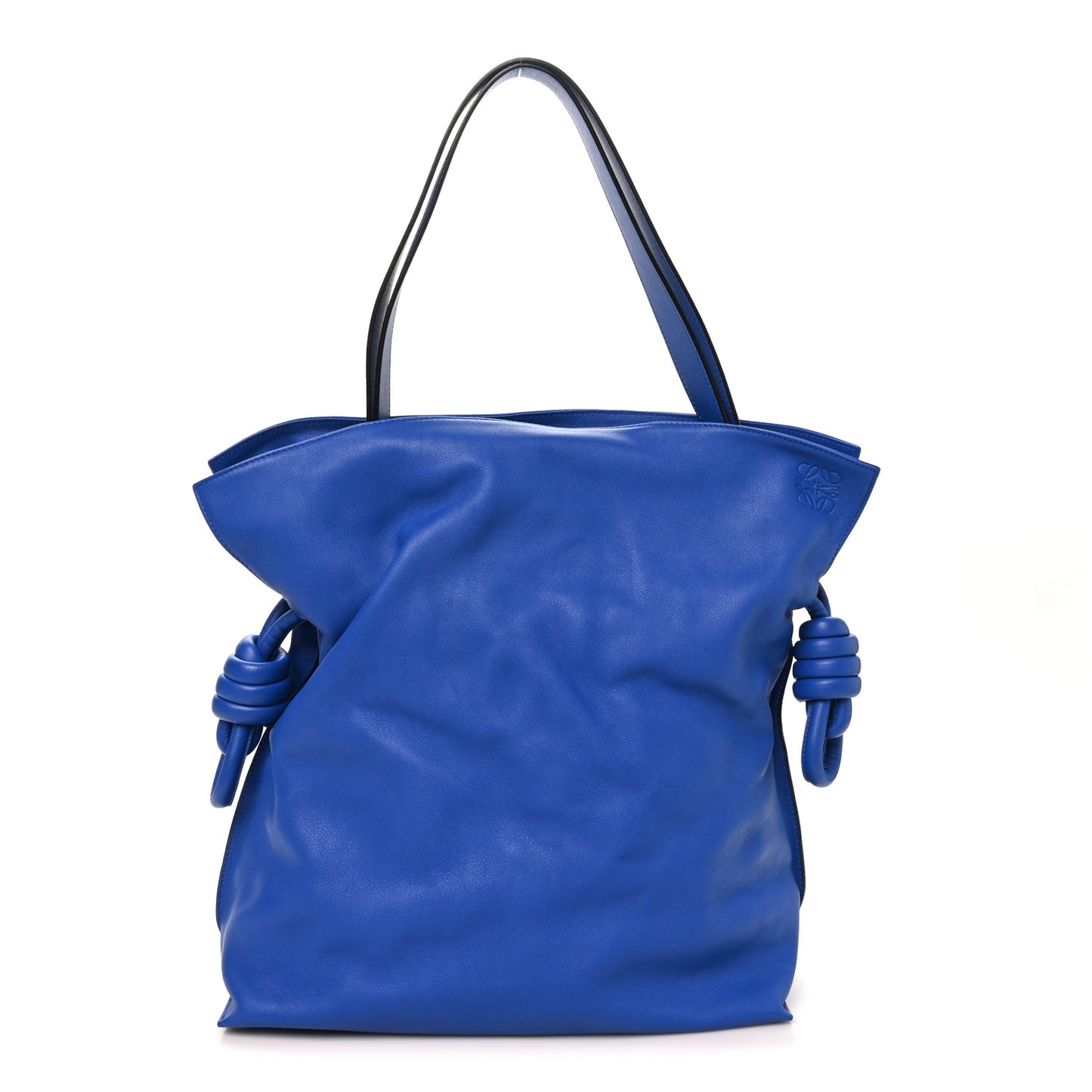 Calfskin Flamenco Knot Bag Blue