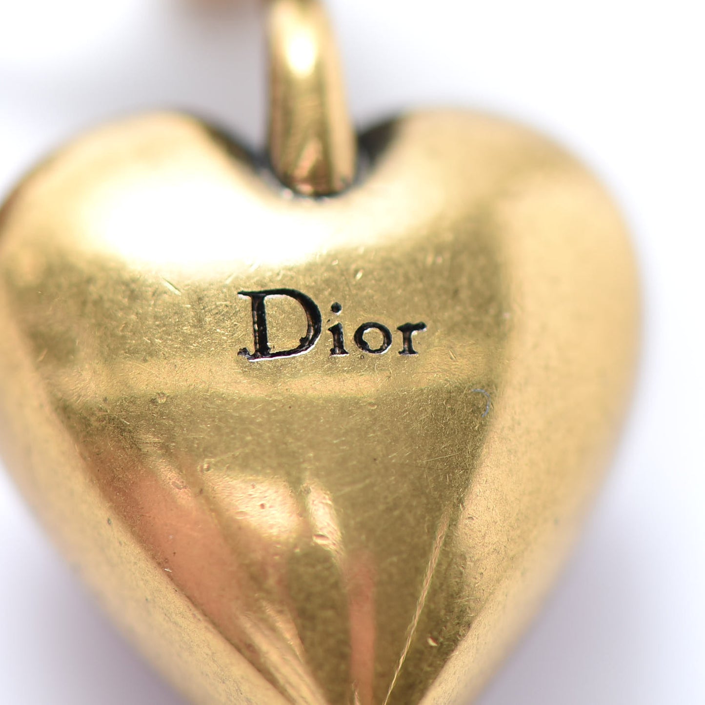 Heart Dioramour Earrings Gold Red
