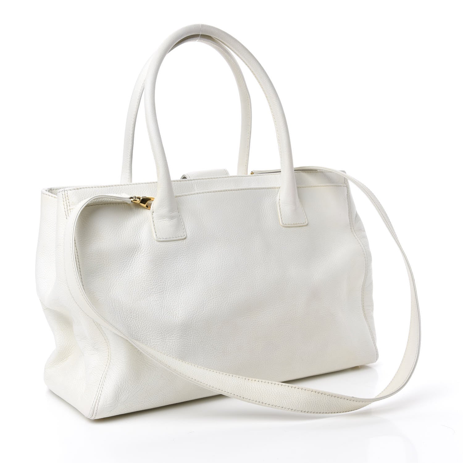 Chanel Calfskin Cerf Executive Shopper Tote White 4 of 16