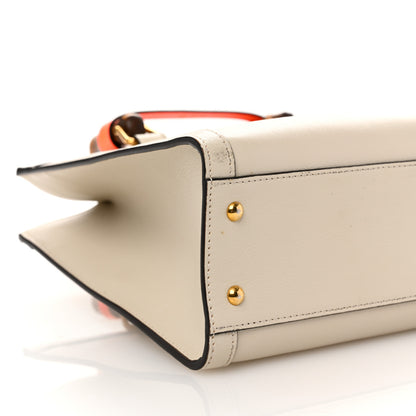 Gucci Wonka Grain Calfskin Small Diana Tote Bag Mystic White Orange Fluo 9 of 12