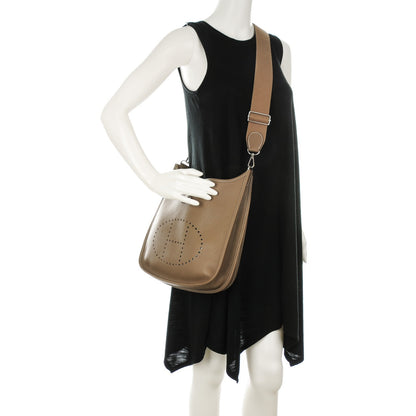 Hermes Taurillon Clemence Evelyne III PM Etoupe 2 of 7