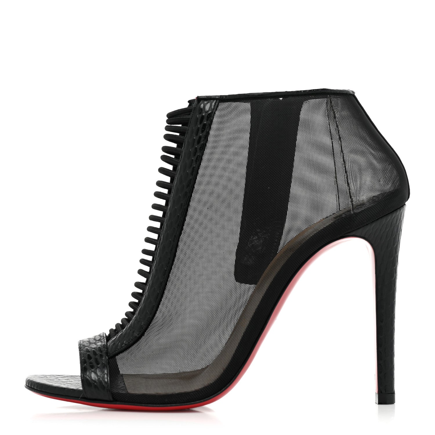 Christian Louboutin Calfskin Jurassic Rete Trouble 100 Booties 38.5 Black 1 of 10