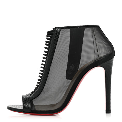 Christian Louboutin Calfskin Jurassic Rete Trouble 100 Booties 38.5 Black 1 of 10