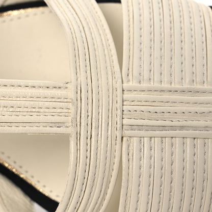 Chanel Lambskin Grosgrain Pearl CC Cap Toe Slingback Sandals 36 Ivory Black 12 of 12