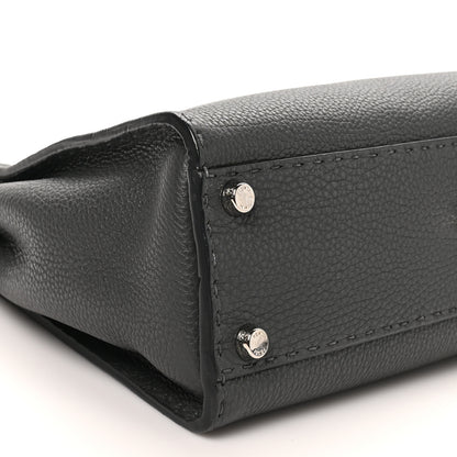 Fendi Cuoio Romano Selleria Bi-Color Medium Peekaboo Iconic Satchel Asfalto Latte 8 of 9