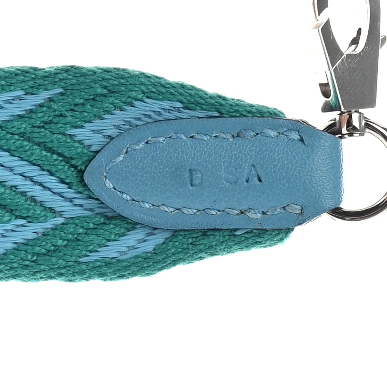 Hermes Toile Swift 25mm Sangle ZigZag Shoulder Strap Bleu Du Nord Vert Veronese 3 of 5