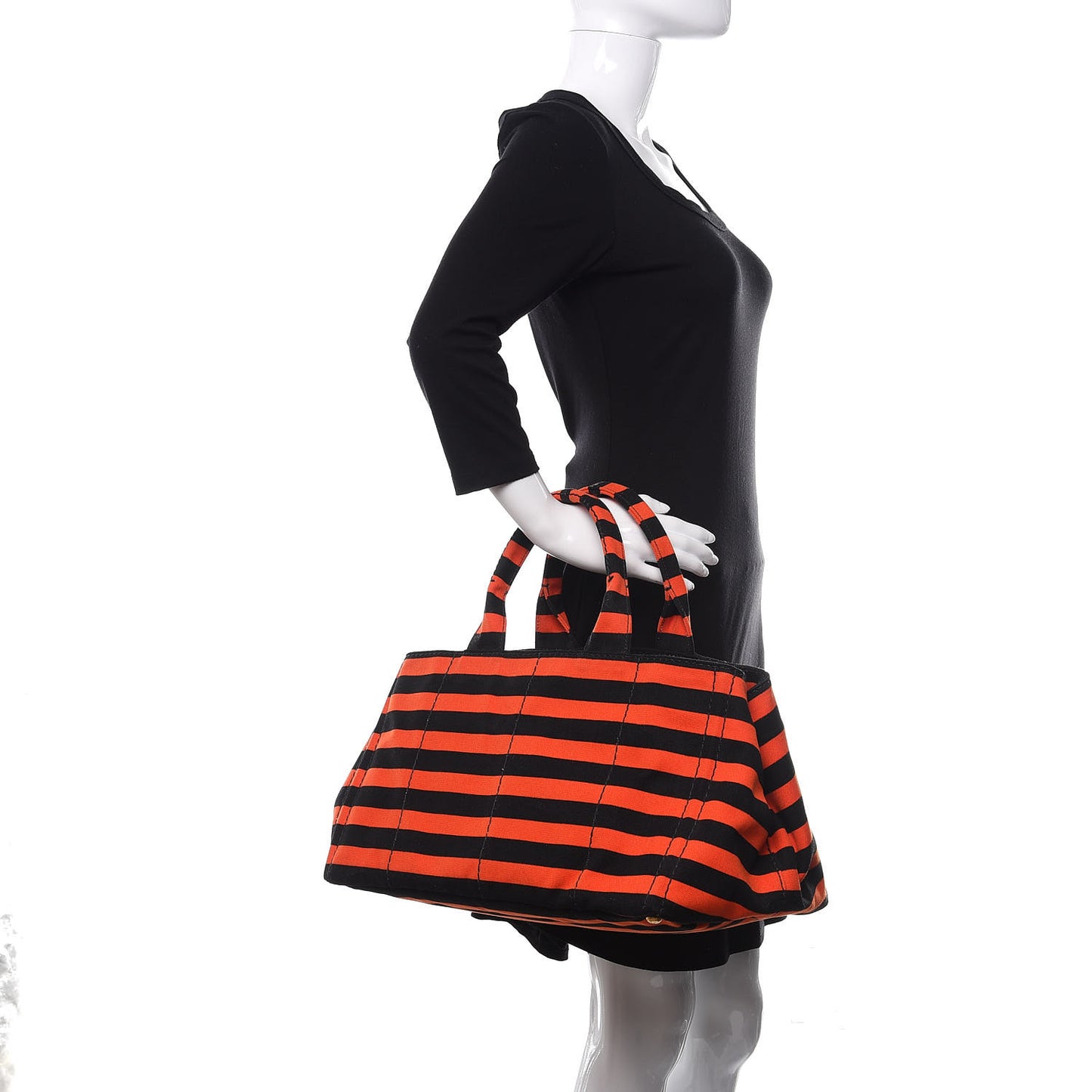 Canapa Striped Tote Arancio