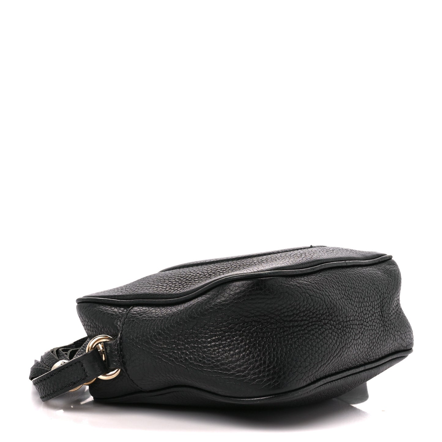 Pebbled Calfskin Small Soho Disco Bag Black
