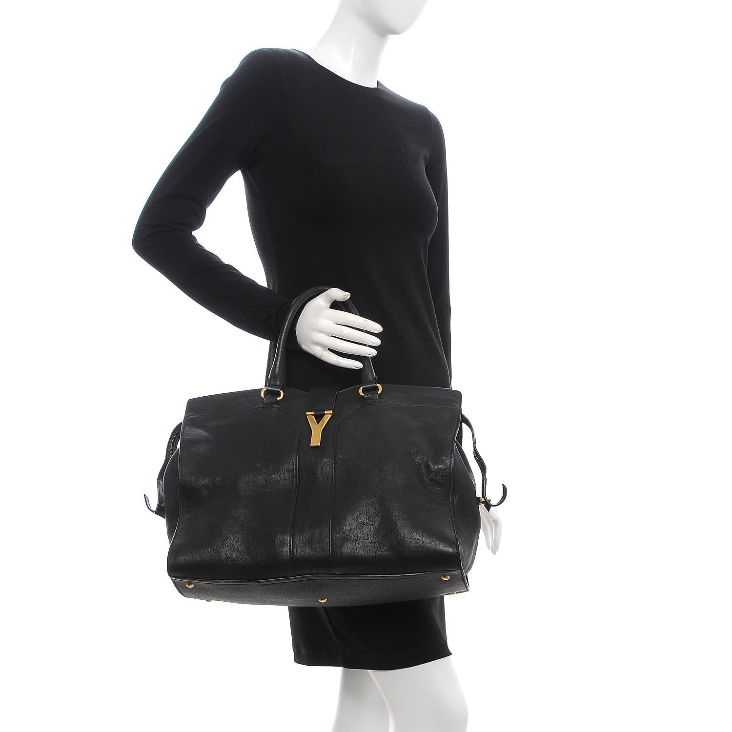 Saint Laurent Sheepskin Large Cabas ChYc Black 2 of 7
