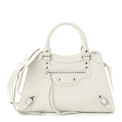Balenciaga Grained Calfskin Neo Classic Silver Hardware S City Chalky White 1 of 12